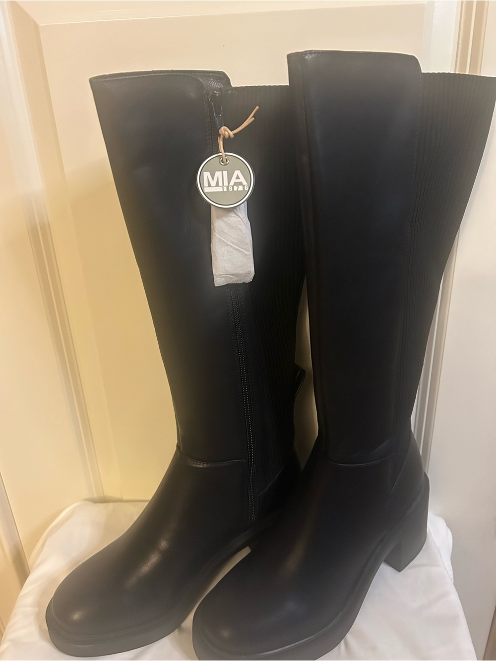 MIA Black Knee-High Platform Boots